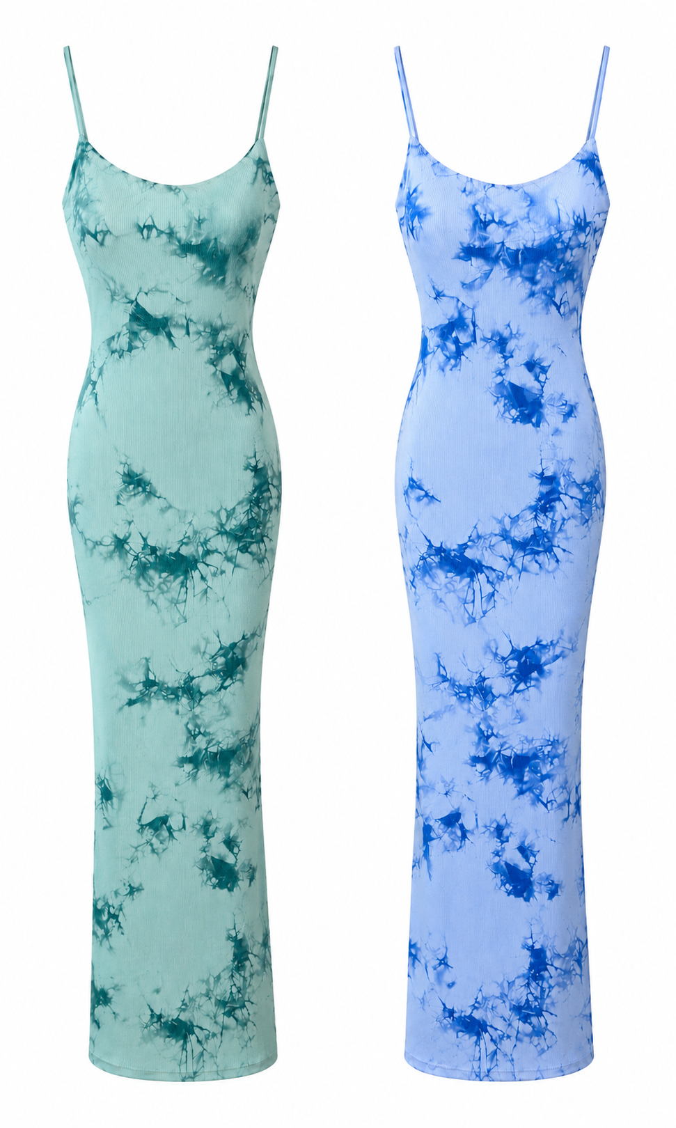 Robe longue avec coquille vert d'eau ou bleu