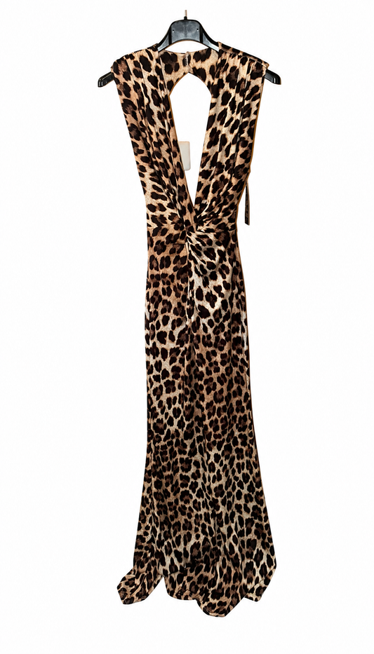 Robe léopard décolleté dos nu
