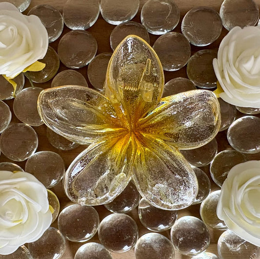 Pince à cheveux fleur pailleté